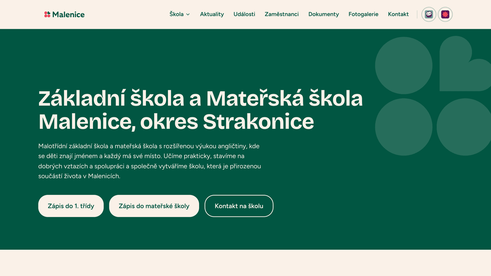 Homepage of skolamalenice.cz
